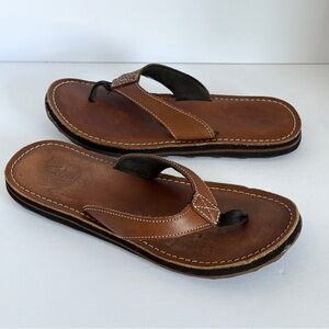 Clarks Roxanna Women Brown Leather FlipFlop Sandals Summer Beach Coastal Size 7